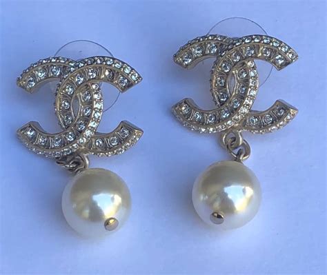 chanel replica drop earrings|faux chanel clip on earrings.